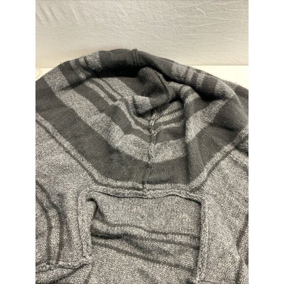 Vince hooded duster Cardigan Size M Black striped Wool Alpaca Cashmere Sweater - Picture 10 of 11